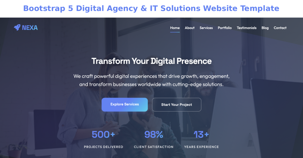 Bootstrap 5 Digital Agency & IT Solutions Website Template