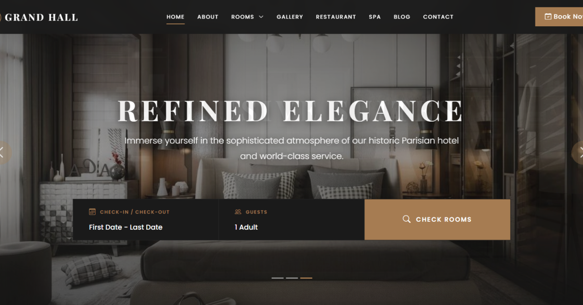 Grand Hall Hotel - Luxury Hotel and Resort HTML5 Template