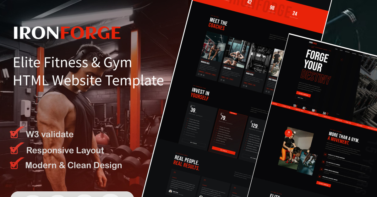 IRONFORGE — Elite Fitness and Gym HTML website Template