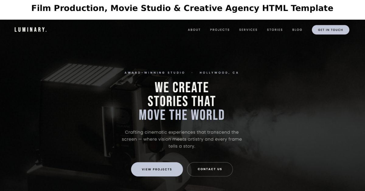 Film Production, Movie Studio,Filmmaker & Creative Agency HTML Template