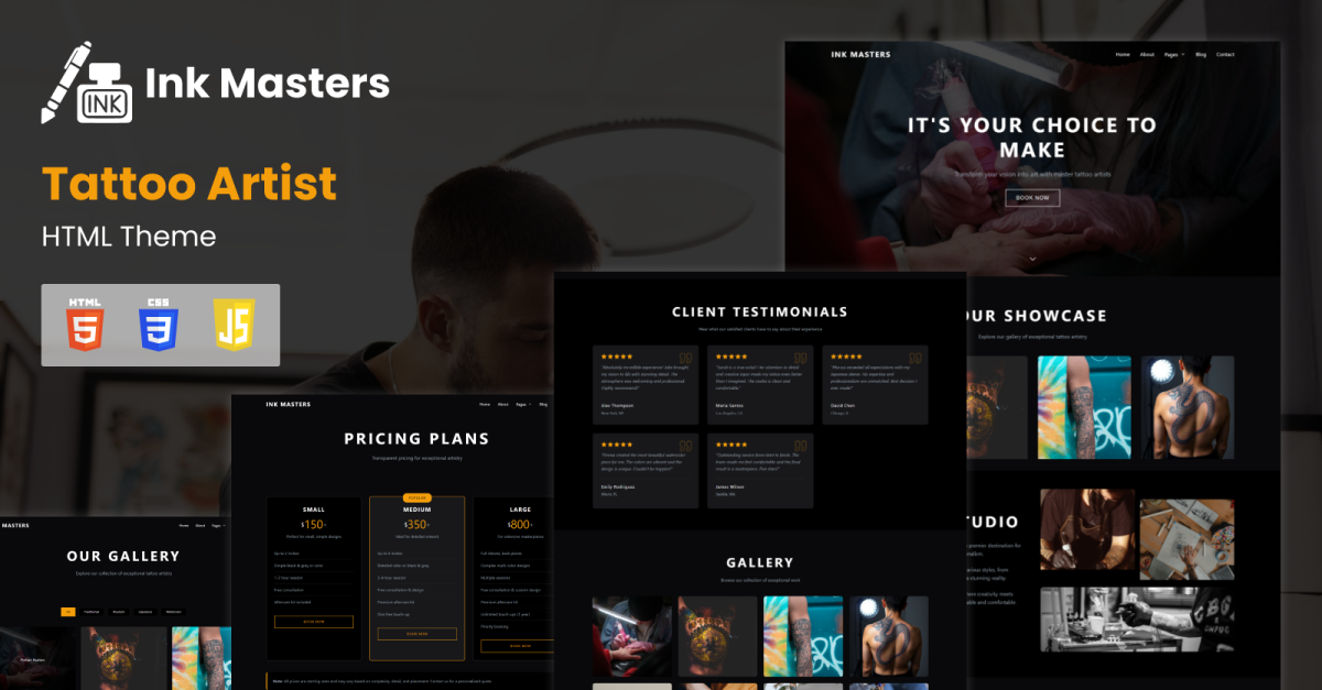 Inkmaster - Tattoo Artist HTML Theme