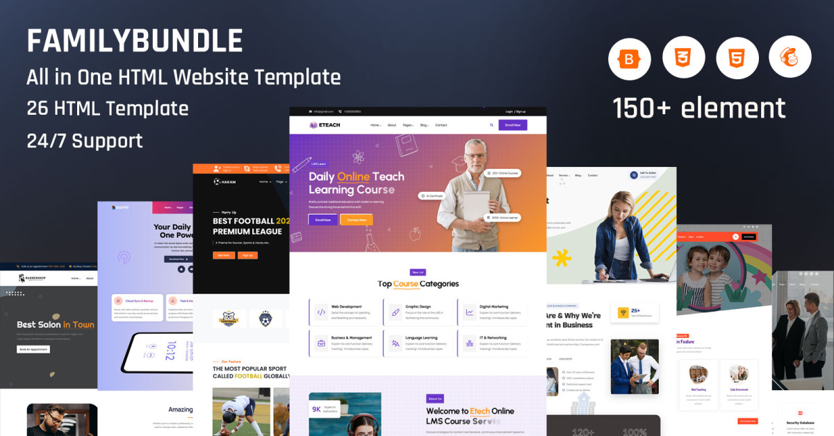 FamilyBundle – All-in-One Premium HTML Template Collection