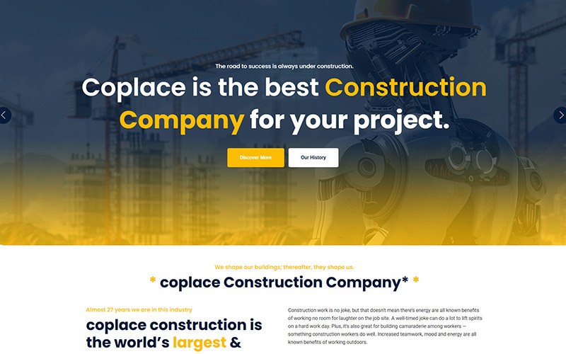 Coplace - Construction Responsive HTML5 Website Template