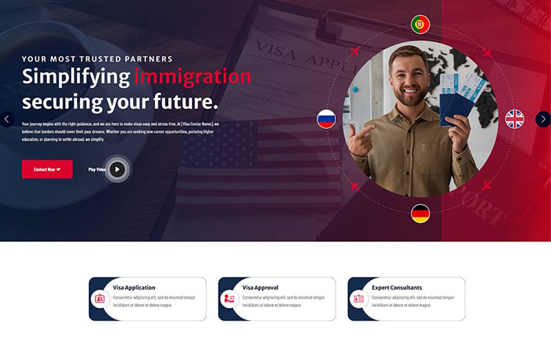 Deshvisa - Immigration Visa Services HTML5 Website Template