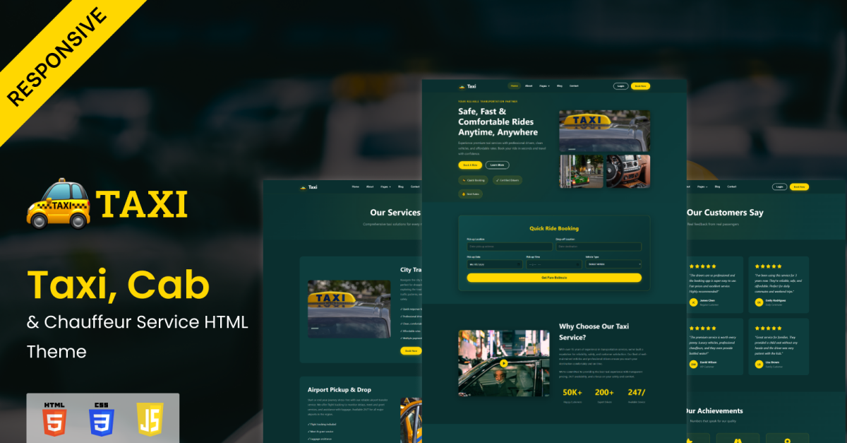 Taxi, Cab & Chauffeur Service HTML Theme