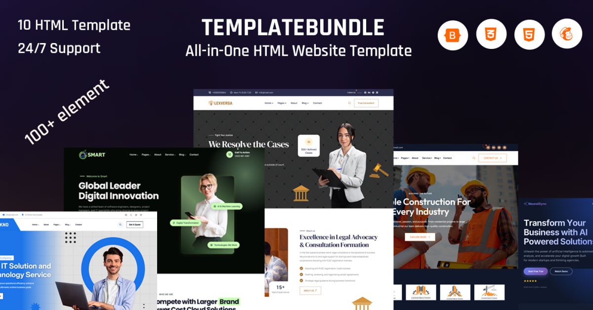 TemplateBundle – Premium HTML Website Template Collection