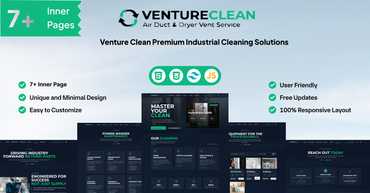Venture Clean Premium Industrial Cleaning Solutions HTML Template