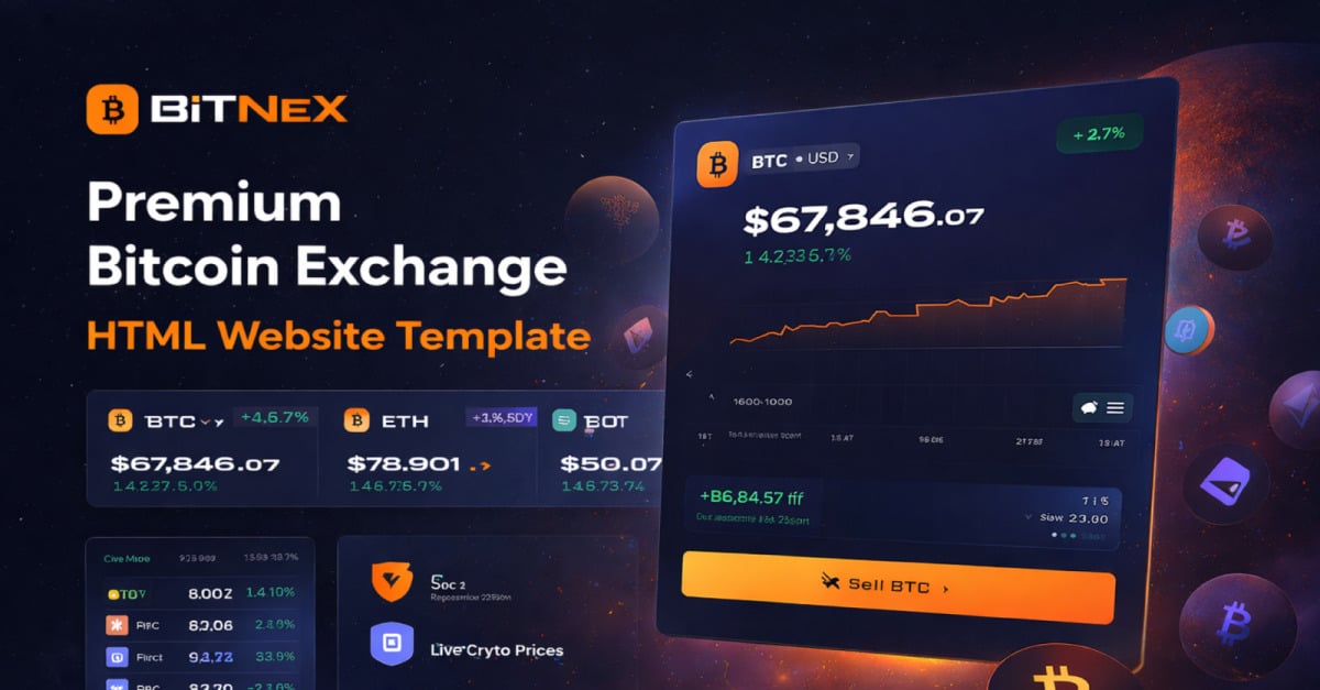 BitNex — Premium Bitcoin Exchange HTML Website Template
