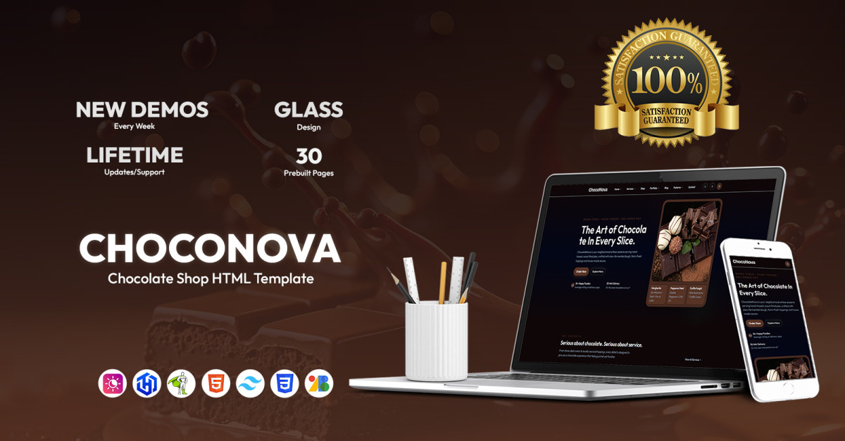 Choconova – Chocolate Shop HTML Template – Tailwind CSS