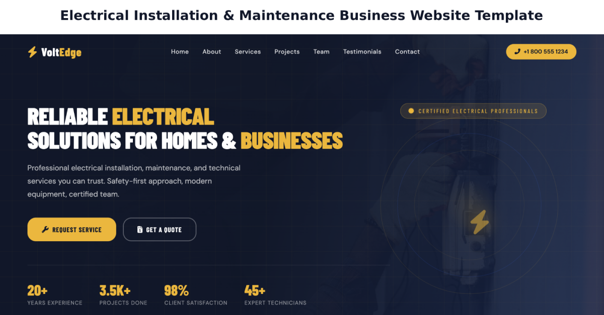 Electrical Installation & Maintenance Business Website Template