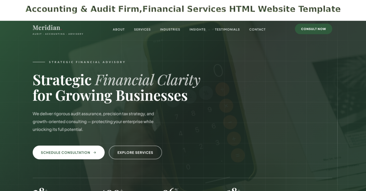 Accounting & Audit Firm,Financial Services HTML Website Template