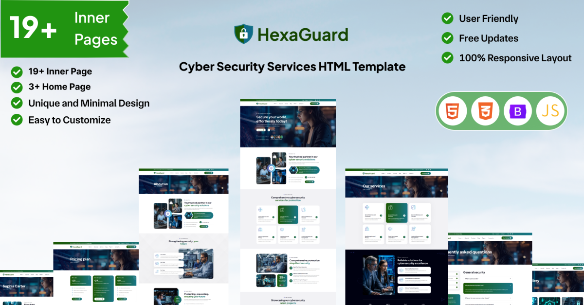 HexaGuard - Cyber Security Services HTML Template