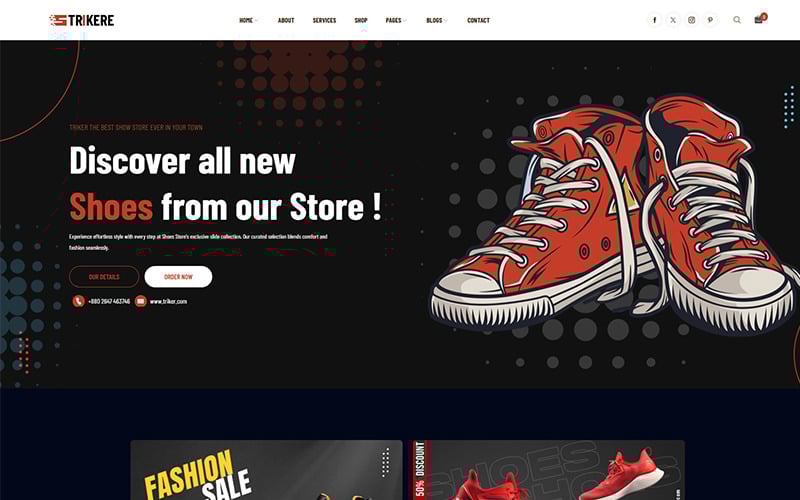 Strikere - Sneaker shop Website Template