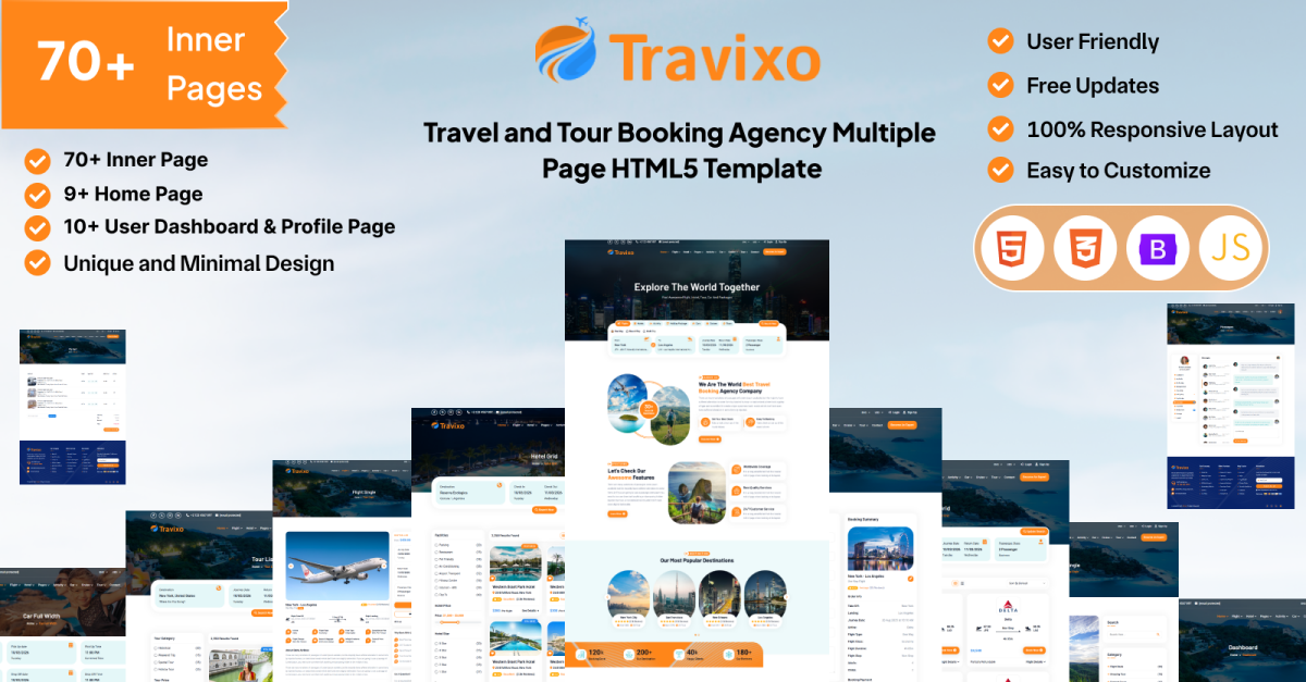 Travixo - Travel and Tour Booking Agency Multiple Page HTML Template