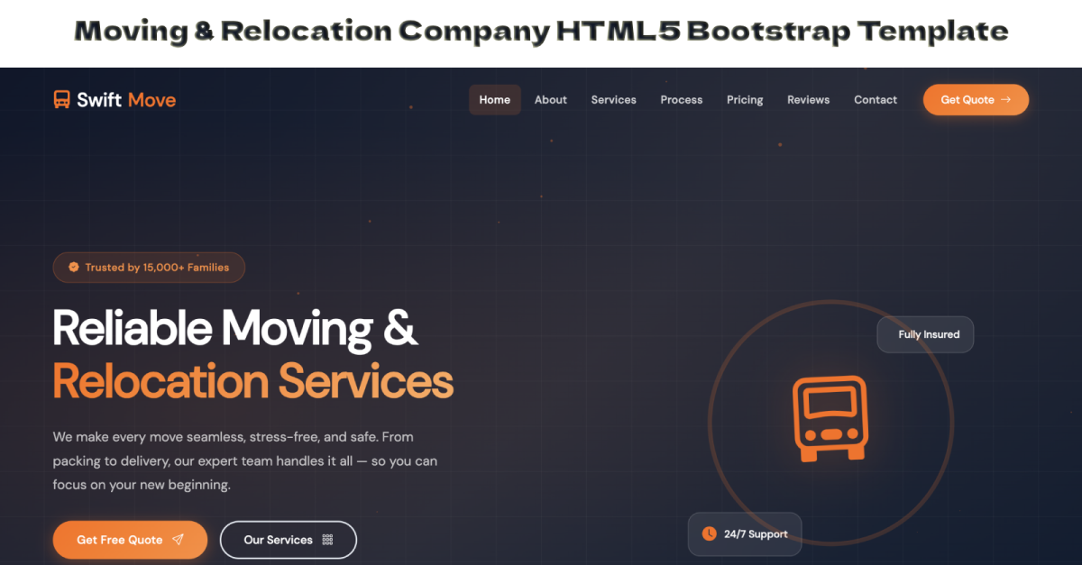 Moving & Relocation Company HTML5 Bootstrap Template