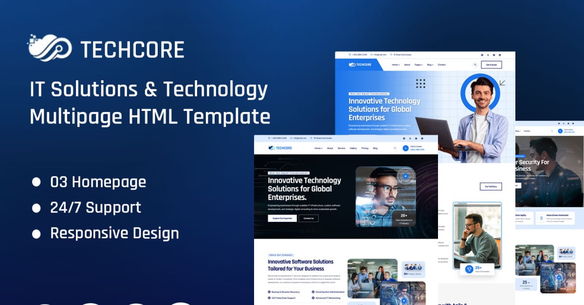 TechCore – IT Solutions & Technology Multipage HTML Template
