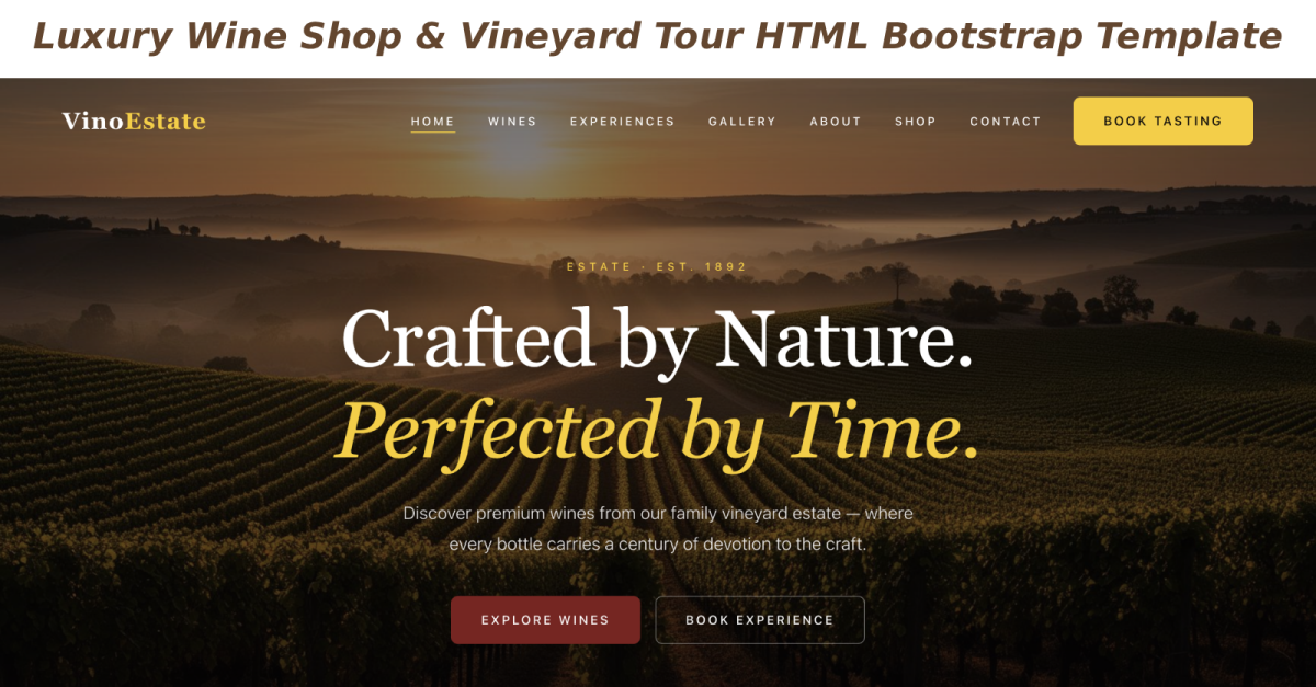 VinoEstate - Luxury Wine Shop & Vineyard Tour HTML Template