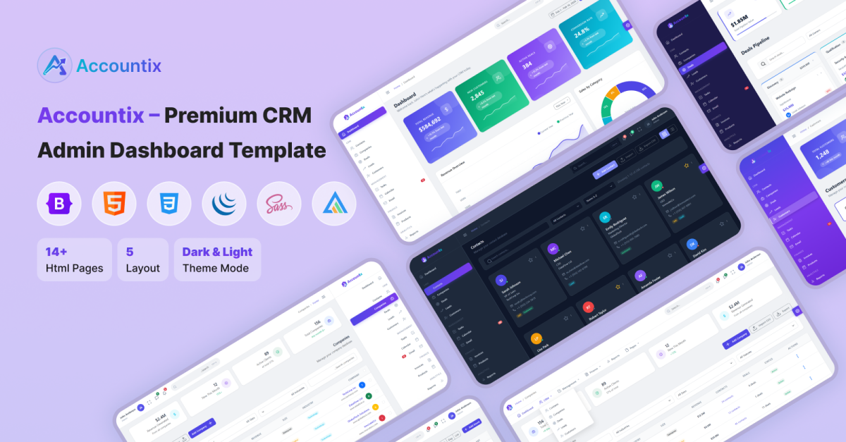 Accountix – Premium CRM Admin Dashboard Template