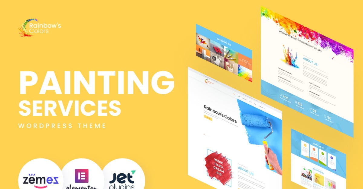 Rainbows Colors Painting Company Responsive WordPress Theme