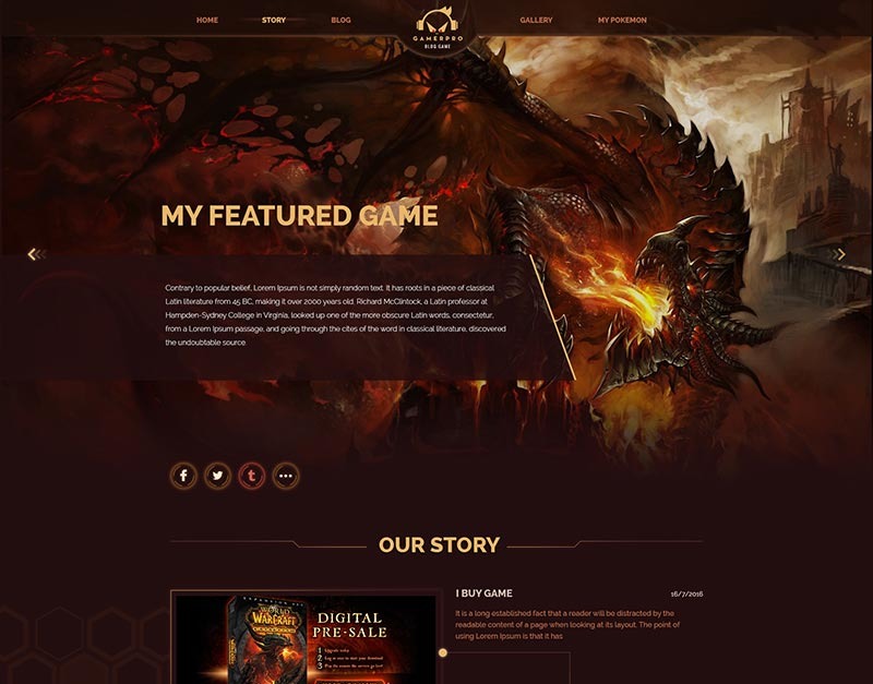 PSD Gaming Website Templates