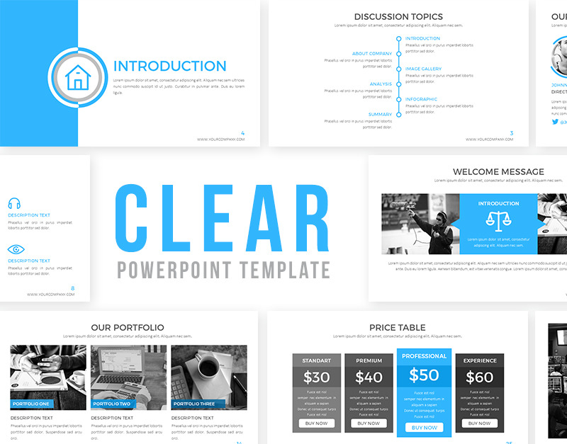 Clear Presentation PowerPoint template - TemplateMonster