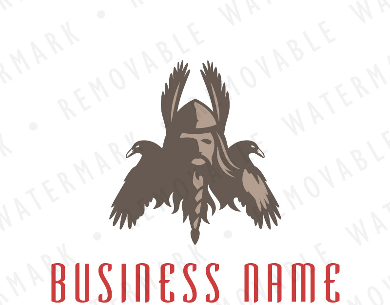 Nordic God and Ravens Logo Template #65939 - TemplateMonster