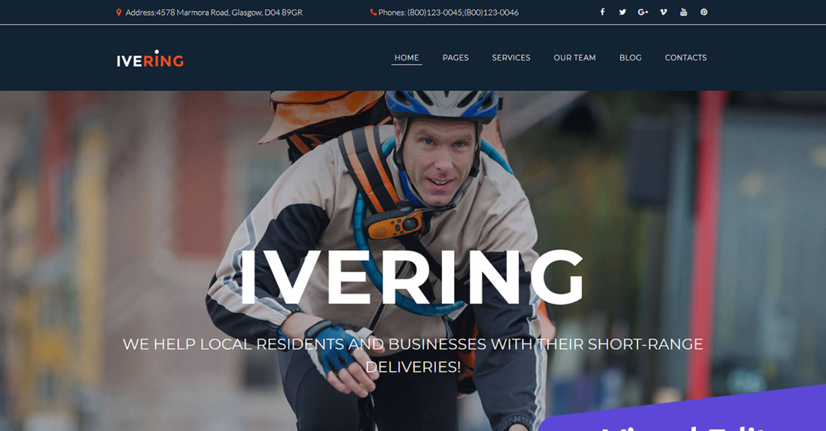 Ivering - Bike Courier and Package Delivery Moto CMS 3 Template
by MotoCMS