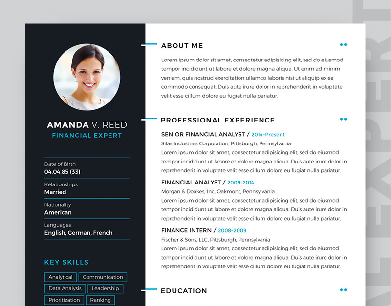 Amanda V Reed Financial Expert Resume Template