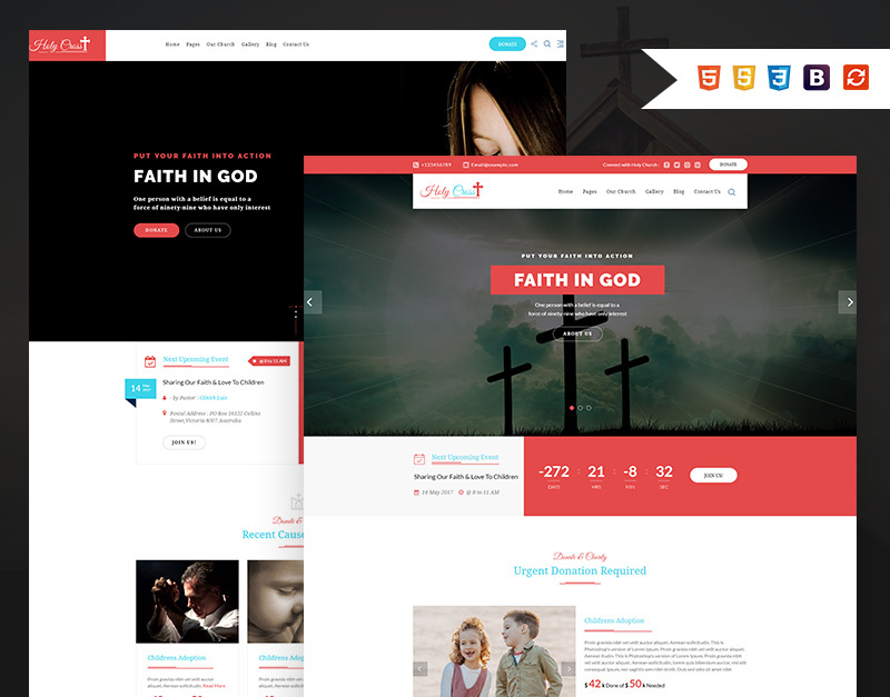 Holy Cross - Charity & Church Bootstrap HTML Website Template