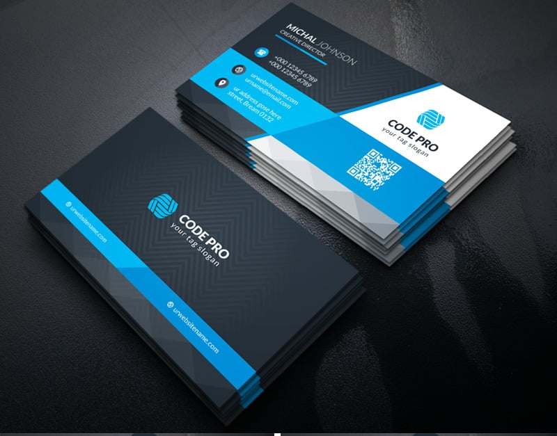 Black Coporate Business Card - Corporate Identity Template