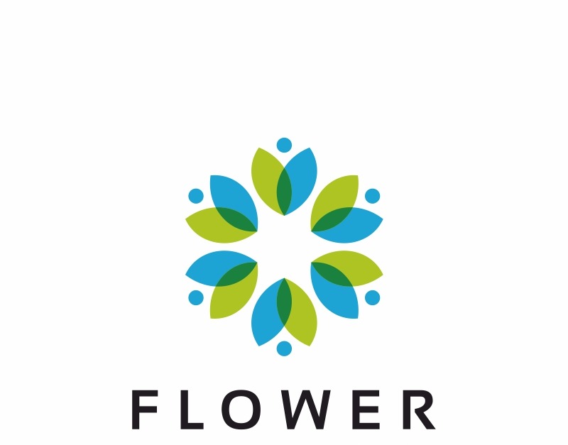 Flower Flat Green Logo Template #68734 - TemplateMonster