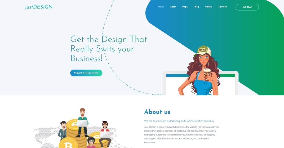 JustDESIGN Modello Joomla di  Design Studio