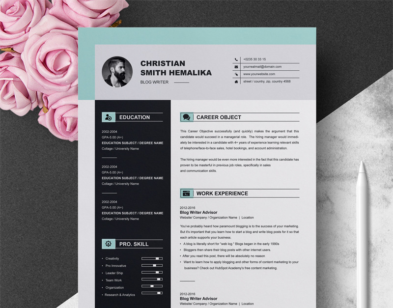 Smith Resume Template #74557 - TemplateMonster