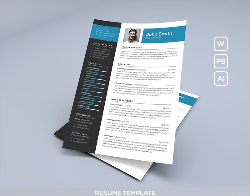 John Smith Resume Template #75286 - TemplateMonster