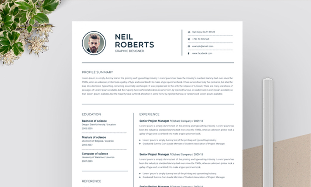 Neil Roberts - Resume Template #75693 - TemplateMonster