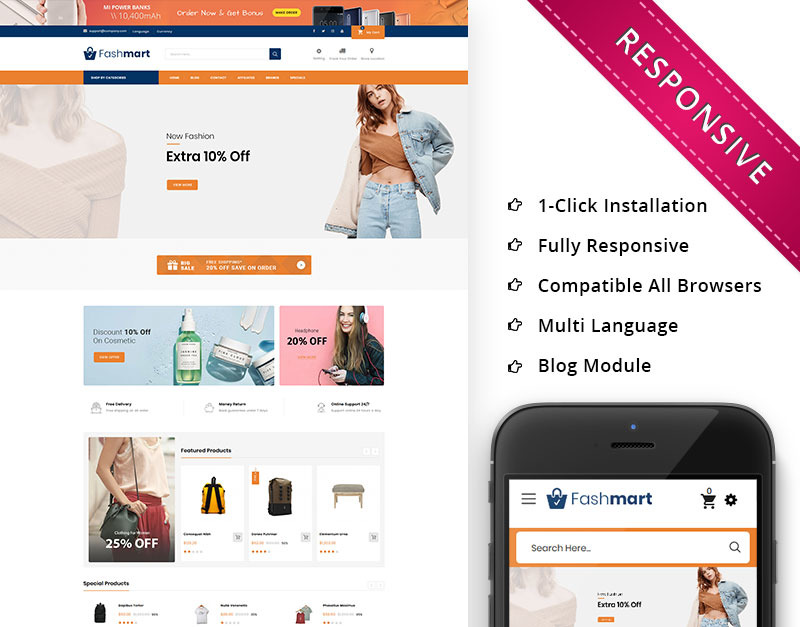 Fashmart - The Mega Store Responsive OpenCart Template
by Thementic