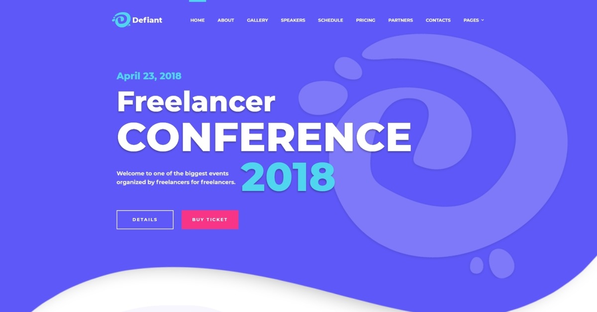 Defiant Event Responsive Minimal Bootstrap Html Website Template