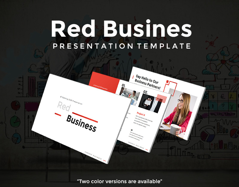 Red Business 2020 PowerPoint template - TemplateMonster