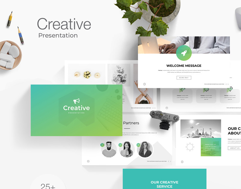 Creative - PowerPoint template #76755 - TemplateMonster