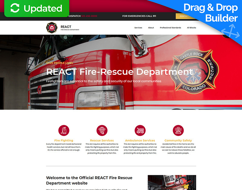 React - Fire Department Landing Page Template
by MotoCMS
