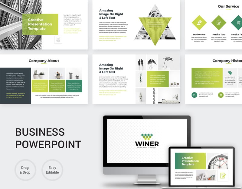 Winer PowerPoint template #76871 - TemplateMonster