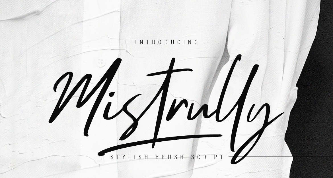 Fuente cursiva Mistrully Brush 77382 TemplateMonster