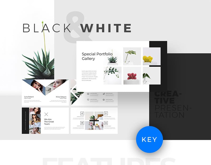 Black & White Keynote Keynote template TemplateMonster