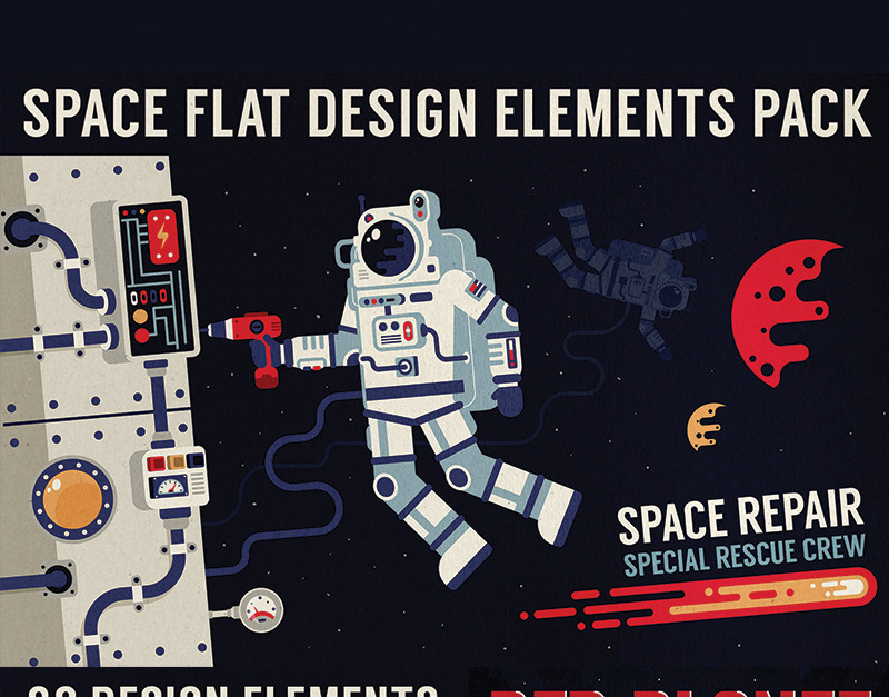 Pack d'éléments de conception spatiale - Illustration