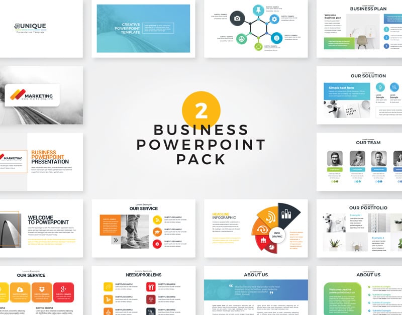 Unique - Business PowerPoint template - TemplateMonster