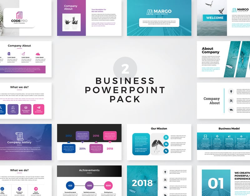 2 Business PowerPoint template #78578 - TemplateMonster