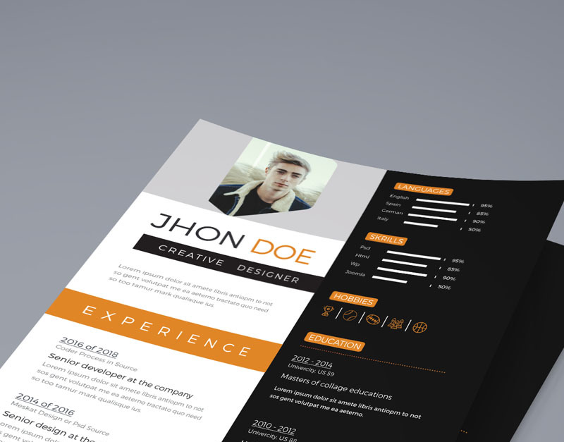 Jhon Doe- Creative Resume Template #79011 - TemplateMonster