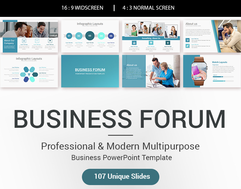 Modèle PowerPoint de forum d'affaires - TemplateMonster