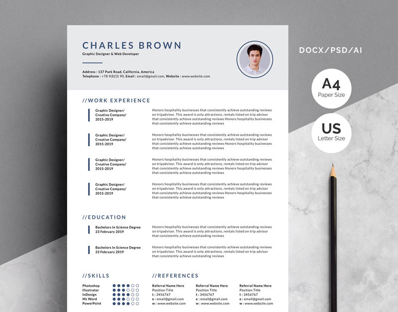 Charles Brown Resume Template #80047 - TemplateMonster