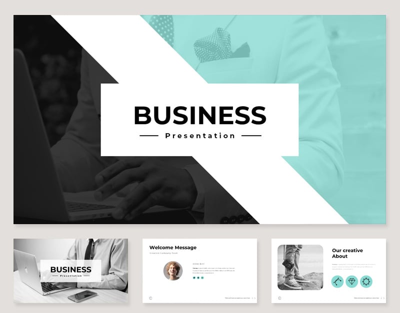 Clean Business Presentation Pack PowerPoint template